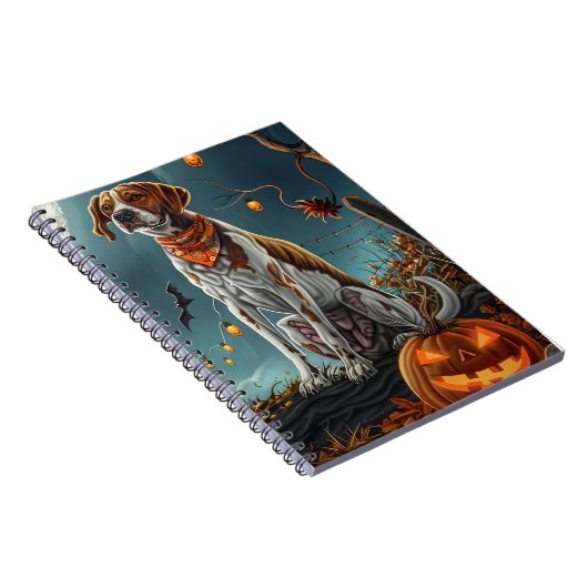 Treeing Walker Halloween Spooky Notitieboek (Rechterzijde)