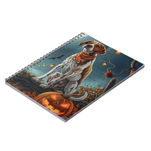 Treeing Walker Halloween Spooky Notitieboek (Linkerzijde)