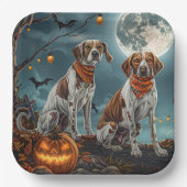 Treeing Walker Halloween Spooky Papieren Bordje (Voorkant)