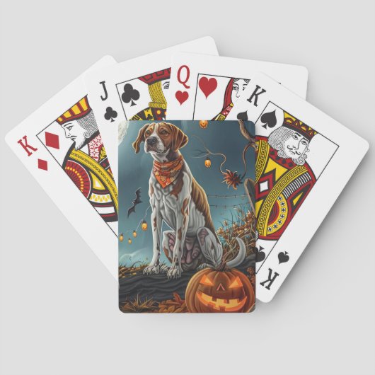 Treeing Walker Halloween Spooky Pokerkaarten (Achterkant)
