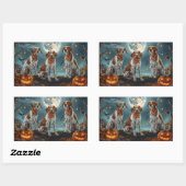Treeing Walker Halloween Spooky Rechthoekige Sticker (Vel)
