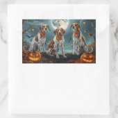 Treeing Walker Halloween Spooky Rechthoekige Sticker (Tas)