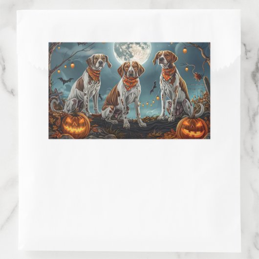 Treeing Walker Halloween Spooky Rechthoekige Sticker (Tas)