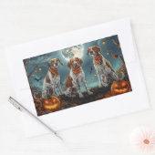 Treeing Walker Halloween Spooky Rechthoekige Sticker (Envelop)