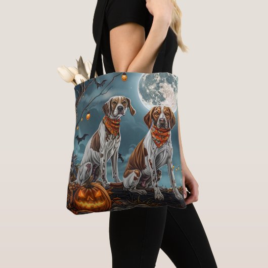 Treeing Walker Halloween Spooky Tote Bag (Dichtbij)