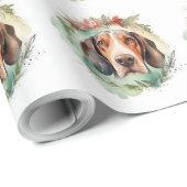 Treeing Walker Kerstkrans Feestelijke Pup Cadeaupapier (Rol Hoek)