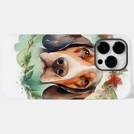 Treeing Walker Kerstkrans Feestelijke Pup Case-Mate iPhone Case (Achterkant (horizontaal))