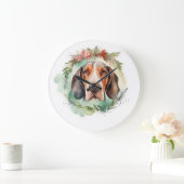 Treeing Walker Kerstkrans Feestelijke Pup Grote Klok (Huis)