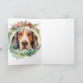 Treeing Walker Kerstkrans Feestelijke Pup Kaart (Binnen)