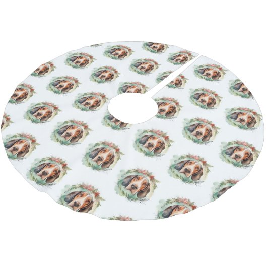 Treeing Walker Kerstkrans Feestelijke Pup Kerstboom Rok (Gekanteld)