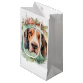Treeing Walker Kerstkrans Feestelijke Pup Klein Cadeauzakje (Voorkant Gekanteld)