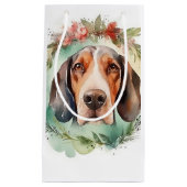 Treeing Walker Kerstkrans Feestelijke Pup Klein Cadeauzakje (Voorkant)