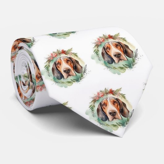 Treeing Walker Kerstkrans Feestelijke Pup Stropdas (Opgerold)