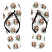 Treeing Walker Kerstkrans Feestelijke Pup Teenslippers (Voetbed)