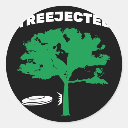 Treejected Disc Golf Vliegende Schijf Ronde Sticker (Voorkant)