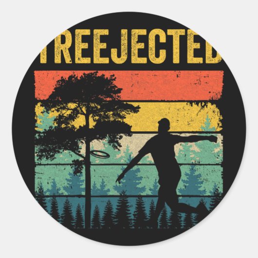 Treejected Grappige Discgolfschijven Slaan Domme B Ronde Sticker (Voorkant)