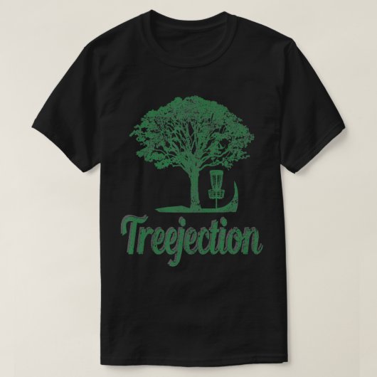 Treejection Funny Disc Golf verhit T-shirt (Design voorkant)