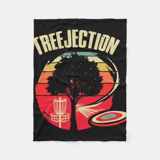 Treejection Stomme Boom Disc Golf Ultimate Frisbee Fleece Deken (Voorkant)