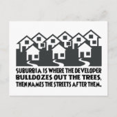 Treeless suburbia briefkaart (Voorkant)