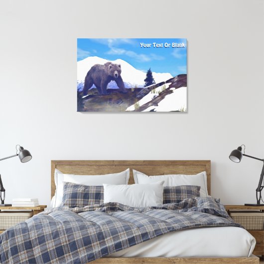 Treeline Grizzly Canvas Afdruk (Insitu (Slaapkamer))