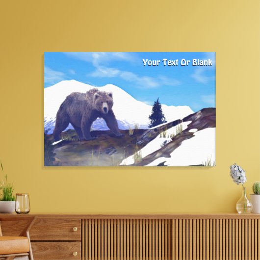 Treeline Grizzly Canvas Afdruk (Insitu (Woonkamer))