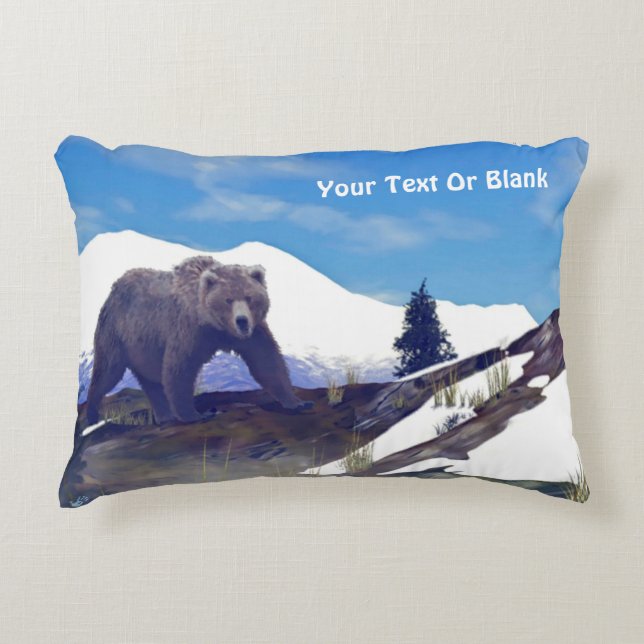 Treeline Grizzly Decoratief Kussen (Voorkant)