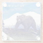 Treeline Grizzly Glazen Onderzetter (Achterkant)