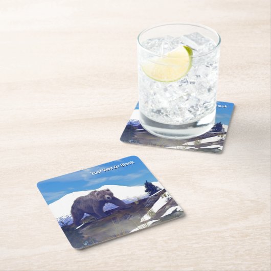 Treeline Grizzly Kartonnen Onderzetters (Insitu)