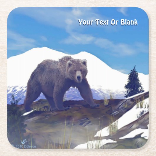 Treeline Grizzly Kartonnen Onderzetters (Voorkant)