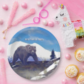 Treeline Grizzly Papieren Bordje (Feest)