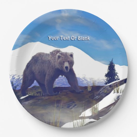 Treeline Grizzly Papieren Bordje (Voorkant)
