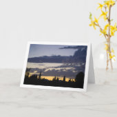 Treeline Silhouette in Night Landscape Kaart (Gele Bloem)