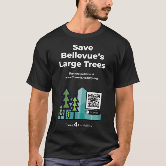 Trees4Livability Tree Code Petition Tee Shirt (Voorkant)