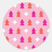Trees and Twinkles Orange and Pink Sticker (Voorkant)
