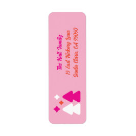 Trees and Twinkles Pink Return Address Label