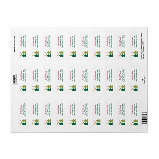 Trees and Twinkles Return Address Label (Full Sheet)