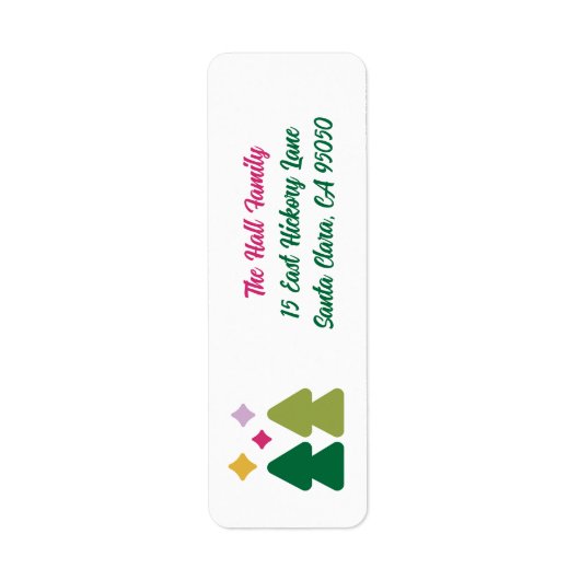 Trees and Twinkles Return Address Label (Voorkant)
