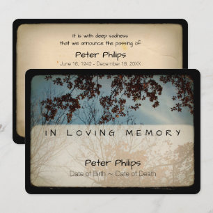 Trees  begrafenisherdenkingsdienst kaart