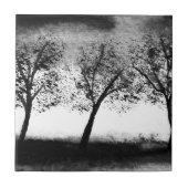 Trees Black rustic Natuur  waterverf Tegeltje (Voorkant)