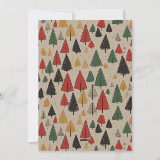  Trees Charm: Vrolijk kerstfeest Feestdagenkaart (Achterkant)