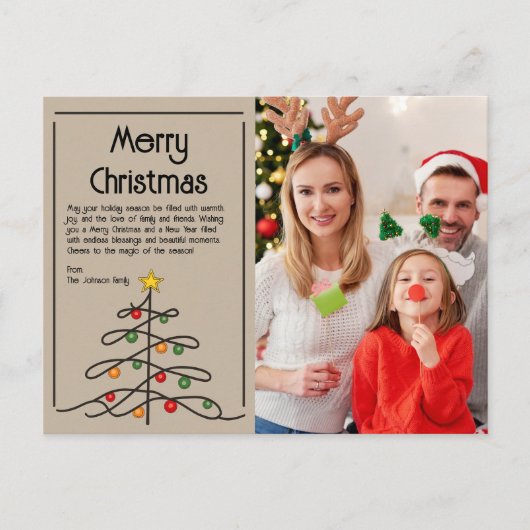  Trees Charm: Vrolijk Kerstfeest Foto Feestdagenkaart (Voorkant)