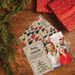  Trees Charm: Vrolijk Kerstfeest Foto Feestdagenkaart