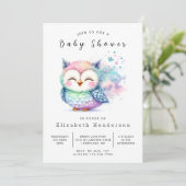 Trees Custom Owl Baby shower Kaart (Staand voorkant)