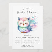 Trees Custom Owl Baby shower Kaart (Voorkant / Achterkant)