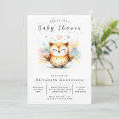 Trees Digital Owl Baby shower Kaart (Staand voorkant)