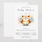 Trees Digital Owl Baby shower Kaart (Voorkant / Achterkant)