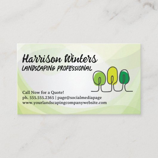 Trees Doodles Logo | landschapsarchitectuur Visitekaartje (Voorkant)