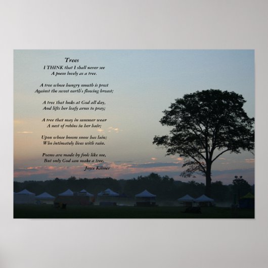 Trees, een gedicht van Joyce Kilmer Poster (Voorkant)
