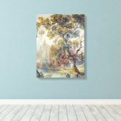 Trees en Pond (door John Ruskin) Canvas Afdruk (Insitu (Houten vloer))