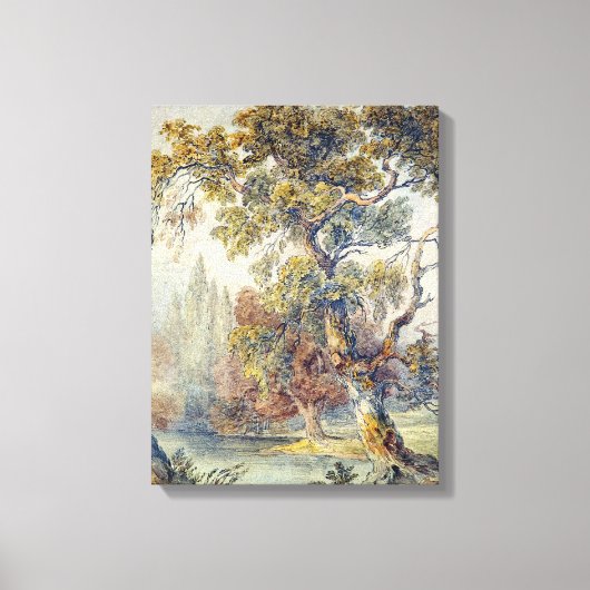 Trees en Pond (door John Ruskin) Canvas Afdruk (Voorkant)